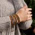 Or Chrome x Blanc | Bracelet Double Verre Pailleté